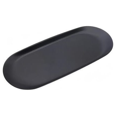Plateau Décoratif Ovale,Plateau Salle de Bain,Plateau de Rangement Ovale,Plateau de Service pour Desserts,Cosmétiques,Bijoux,Bougies(Noir) (1/5)