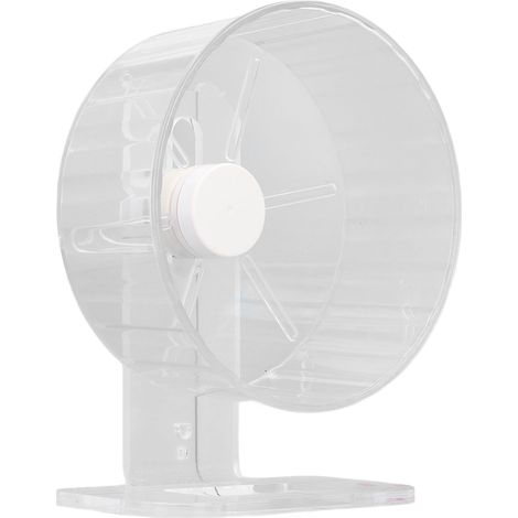 Roue d'exercice silencieuse pour hamster avec support antidérapant en acrylique transparent, idéale pour les petits animaux de compagnie (taille moyenne). Convient aux cages de hamsters de taille moye (1/5)