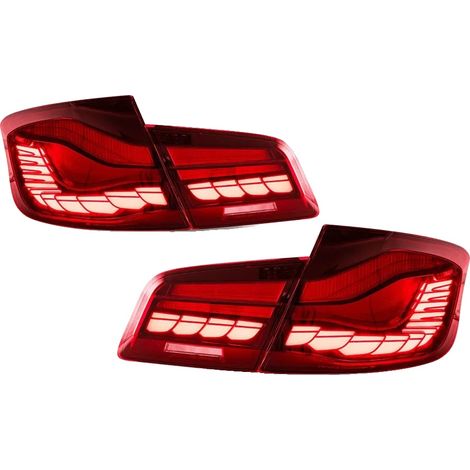 Feu arrière de voiture, compatible avec la Série 5 de BMW, design LED, installation facile en plug-and-play, Rouge (1/2)