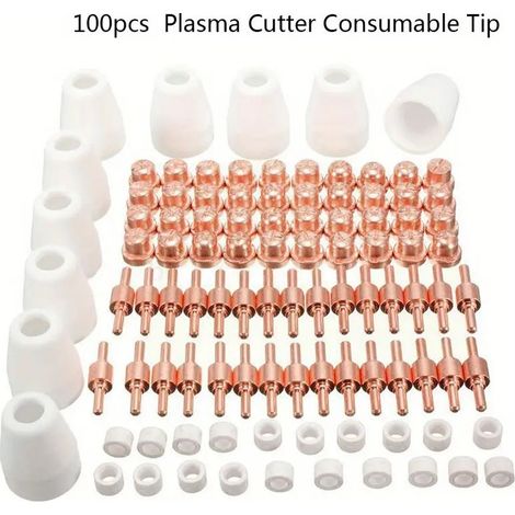 Lot de 100 buses électrodes plasma – Alliage haute qualité – Conductivité thermique optimale – Compatible LG-40 PT-31 CUT40 CUT50 (1/5)