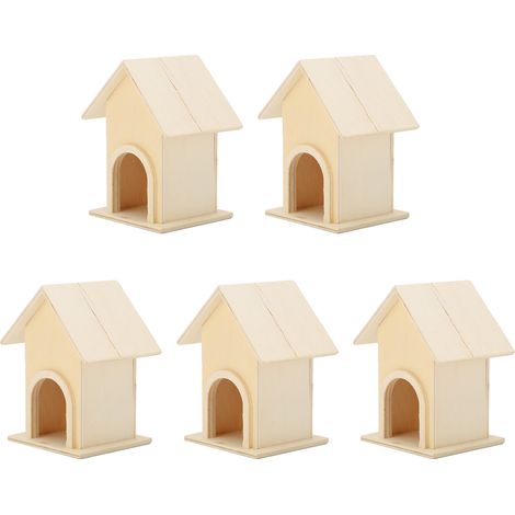 Einzigartiges 5-teiliges Vogelhaus-Set aus Holz – DIY-Vogelfutterhaus, Garten- und Terrassendekoration, kreatives Geschenk (1/5)
