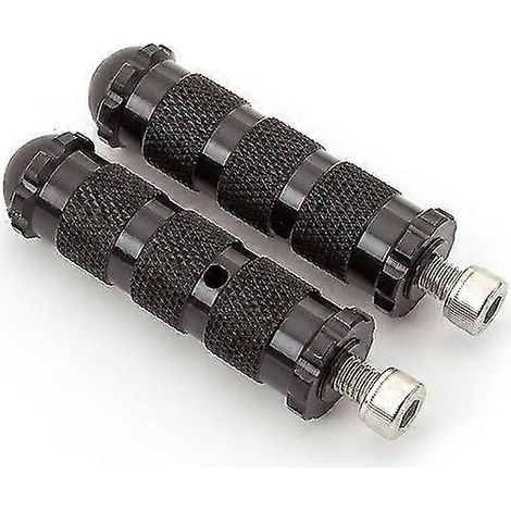 mm CNC-gefräste Aluminium-Motorradfußrasten für universelle Motorräder (Yamaha, Kawasaki, Honda) – Schwarz (1/5)