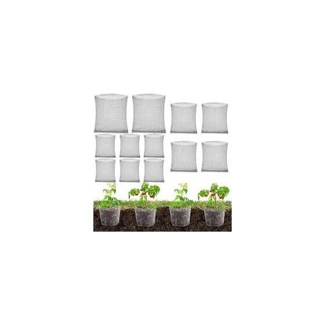 Lot de 12 corbeilles à plantes de protection contre les campagnols, 1/3/5 gallon, sac en maille métallique en acier inoxydable, fleurs, légumes (12 pièces) (1/5)