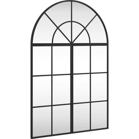 Maison Exclusive - Wandspiegel Schwarz 60x90 cm Gewölbt Eisen