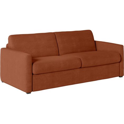 Canapé Convertible 3 Places Velours "Aly" 178cm Terracotta (1/5)