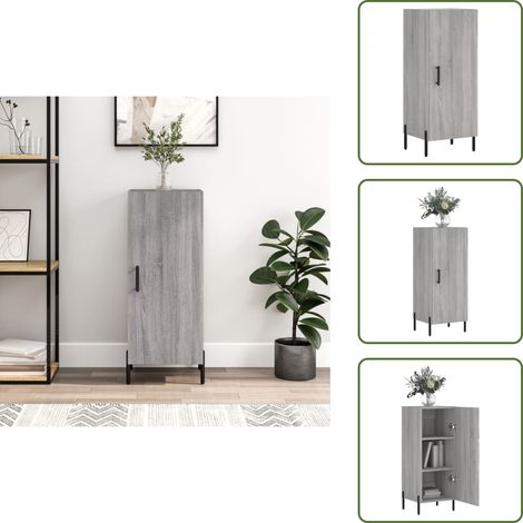 Buffet Sonoma gris 34,5x34x90 cm Bois d'ingénierie - Buffet Moderne - Meuble De Rangement - Armoire Laterale - Commode - Design Contemporain (1/5)