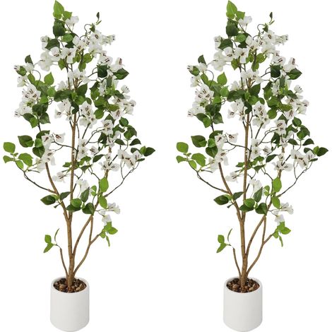 Bougainvillea artificiale, design realistico, decorazione d'interni, bianca (1/2)