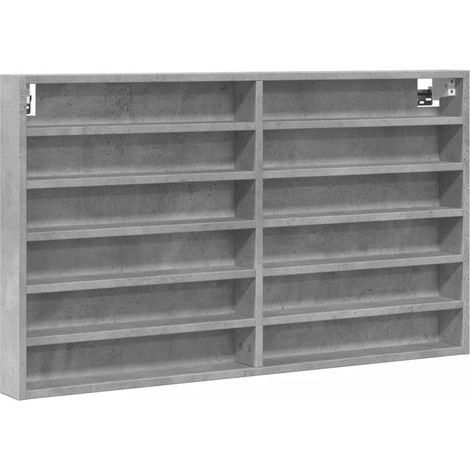 Vitrinenschrank Betongrau 100x8,5x58 cm Holzwerkstoff vidaXL