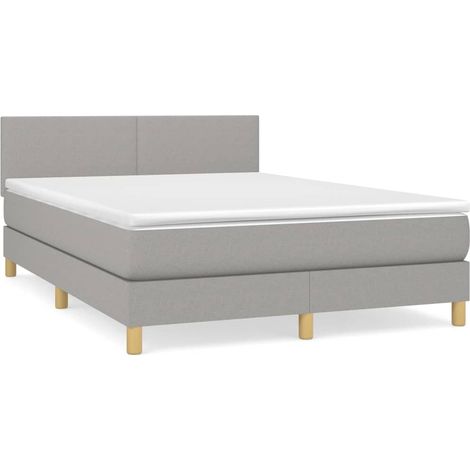 Maison Exclusive - Cama box spring con colchón tela gris claro 14 (1/5)