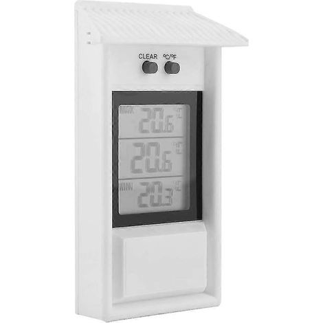 Thermomètre intérieur/extérieur, moniteur de température numérique sans fil étanche (blanc) (1/5)