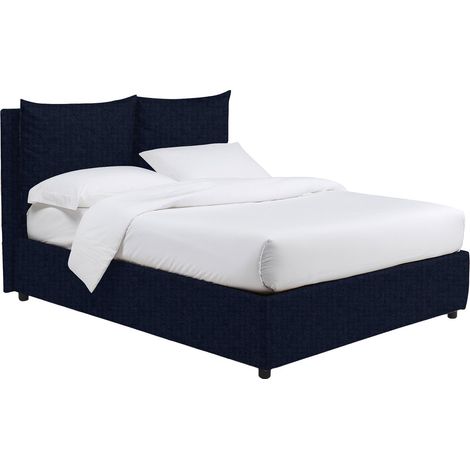 Letto Matrimoniale Liskeard, Sfoderabile, Contenitore Made in Italy, Viola Scuro