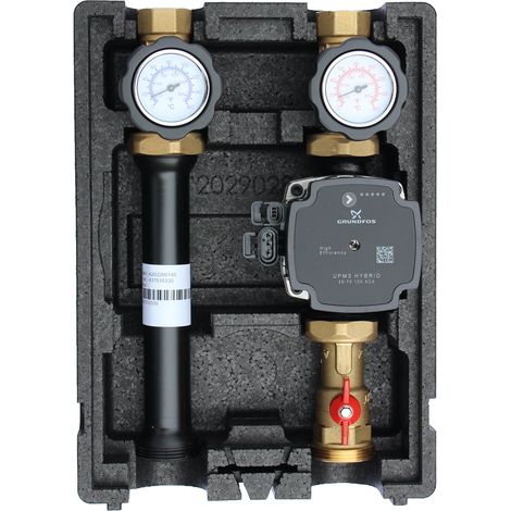 EcoMix Heizkreispumpengruppe direkt mit Kugelhahn und Grundfos (1/4)