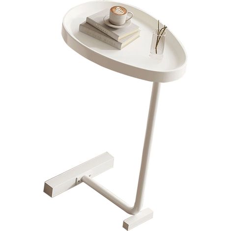 Table d'appoint luxueuse, table basse pour petit salon, mini table basse, étagère de rangement minimaliste pour chambre à coucher, table mobile, blanche (1/5)