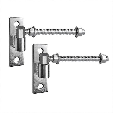 Charnières renforcées pour portails bois et métal, paire de 2, finition noire, usage extérieur résistant aux intempéries, pivot robuste 100 mm, fixation vissée incluse. (1/5)