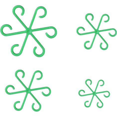 4 Pflanzenstängelstützen, Zimmerpflanzenstützen, wiederverwendbare Pflanzenstabilisatoren aus Kunststoff, grün (1/5)