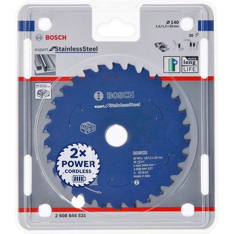 Bosch Professional Lama per sega circolare Expert for Stainless Steel (acciaio inox, 140 x 20 x 1.5 mm, 30 denti, accessorio per sega circolare a batteria) (1/5)