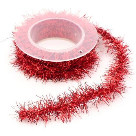 Rote Lametta-Girlanden für Weihnachten, 5er-Set, Metallic-Lametta-Girlanden, Weihnachtsbaumgirlande (1/5)