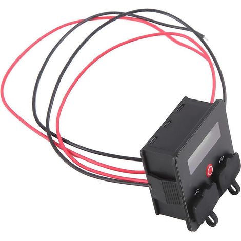 Indicateur de capacité de batterie DC12-24V, voltmètre, moniteur de batterie avec double prise USB pour voiture, moto et camping-car. (1/5)