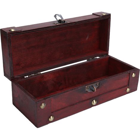 Boîte à Bijoux Vintage Chinoise, Coffret de Rangement Décoratif pour Ornements et Accessoires, Style Rétro Rouge (1/5)