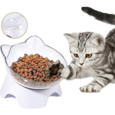 Gamelle antidérapante avec protection cervicale, gamelle transparente, gamelle haute, accessoires pour chats (1/2)