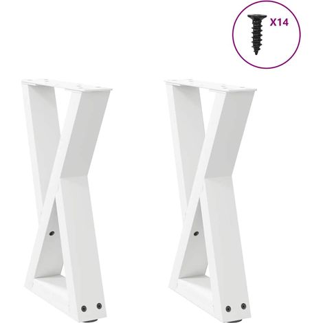 Couchtischbeine 2 Stk. Weiß 28x(42-43,3) cm Stahl