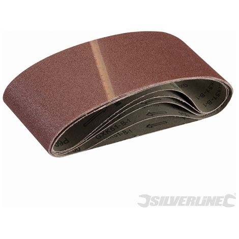 5 BANDES PAPIER DE VERRE 100 X 610 MM GRAIN 60 SILVERLINE 196070