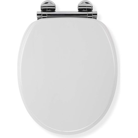Croydex Soft Close Round Toilet Seat, Moulded Wood with Flexi-Fix - Lucerne (1/5)