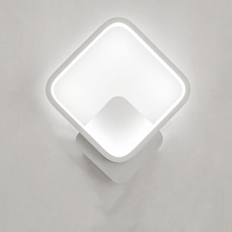Applique Murale Led Interieur Blanc Carré Blanc Chaud Acrylique Luminaire Murale Interieur,6000K Applique Murale Interieur Escalier, Applique Murale Moderne pour Couloir Chambre Salon [Classe énergéti (1/5)