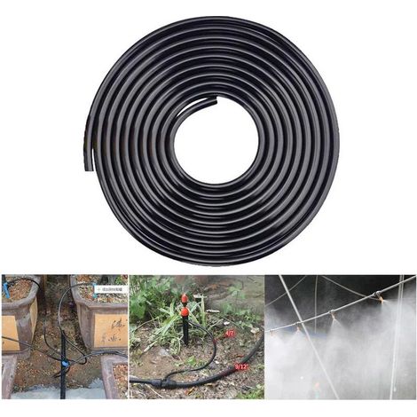 Tuyau d'arrosage (4-7,10 m / 32,8 pi) 4/7 mm, tube en PVC pour système d'irrigation goutte à goutte, pour jardin, potager et serres.