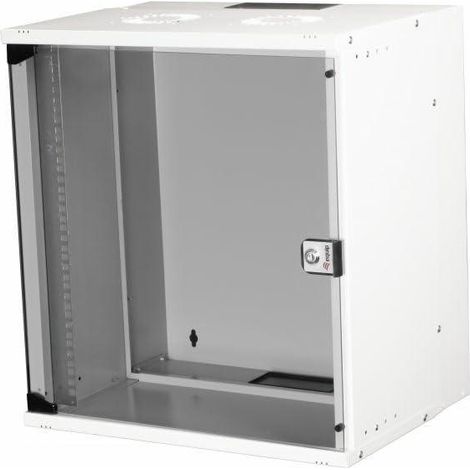 Wandrack 12U hellgrau aus robustem Stahl