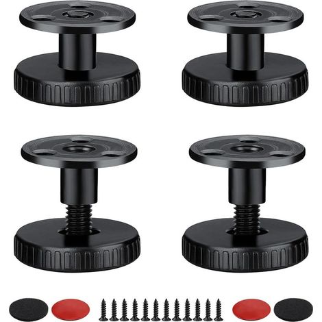 Verstellbare Möbelfüße – 27–40 mm – Kohlenstoffstahl und ABS – Montage per Bohren oder Selbstklebend – Kratzfeste Unterlage – 4 Stück (1/5)