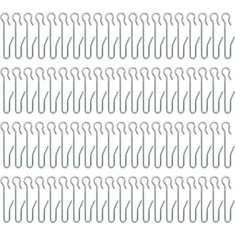 80 ganci metallici per tende per finestre e docce (47 x 10 mm) (1/4)