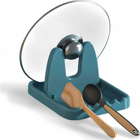 Support pliable pour couvercles de casseroles à couverts multifonctionnel Vert (1/4)