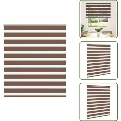 vidaXL Zebrarollo Braun 125x100 cm Stoffbreite 120,9 cm Polyester (1/5)