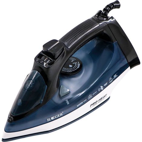 Ironing, Hanging Domestic Steam Iron with Cord for Wet and Dry Use 2200W Blue (1/5)