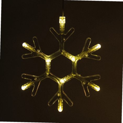 Flocon lumineux à pile 10 LED 19x19x1cm