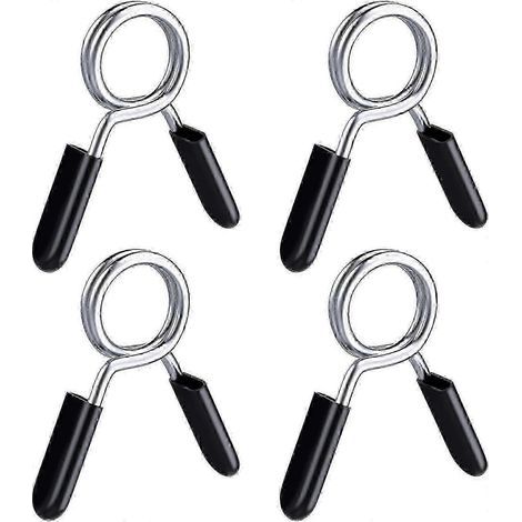 Collier de serrage à ressort pour haltère de 28 mm, boucle pour barre d'haltère (noir) - Lot de 4 (1/5)