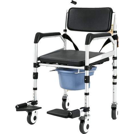 Chaise de Douche, PVC et Alliage d'Aluminium, Capacité de Charge de 160 kg, Hauteur Réglable, Coussin Doux, Dossier Ergonomique (1/5)
