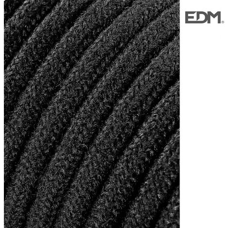 Câble textile edm 0 75 mm² noir 5 mètres