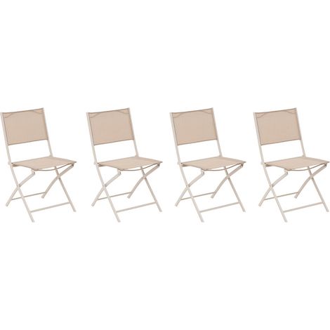 Chaise de jardin pliante métal Modula Lin/argile - Hespéride