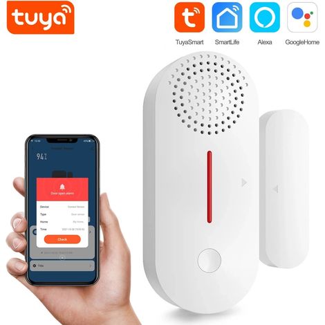 Tuya Sensore Magnetico Smart WiFi per Porta e Finestra con Allarme Sonoro 90dB (1/5)