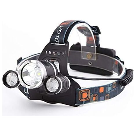 Lampe frontale LED rechargeable, 9000 lumens – 4 modes d'éclairage – Angle de rotation de 90° – Idéale pour le camping, la randonnée et le vélo (1/5)