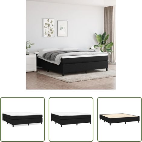Matelas à ressorts ensachés - Sommier à lattes de lit avec matelas Noir 160x200 cm Tissu (1/5)