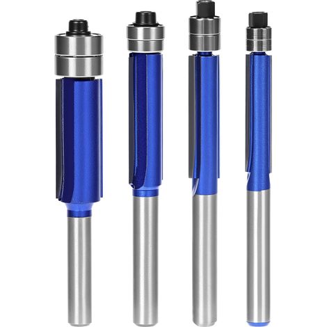 Bündigfräser – 4er-Set – Kohlenstoffstahl – Präziser, gratfreier Schnitt – Für Holz und Kunststoff – 6 mm Schaft (1/5)