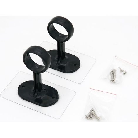 2 supports de tringle à rideaux en métal, fixations pour tringle à rideaux - Mains courantes murales, matériau de suspension durable (1/5)