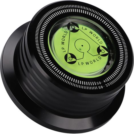 Stabilisateur de poids pour disque vinyle, pince de serrage en aluminium avec niveau à bulle pour platine vinyle 50 Hz, noir