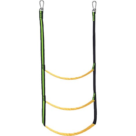 Échelle De Corde De Bateau, 3 Marches, Vert Fluorescent, Nylon Et Acier Inoxydable, 9840cm, 50 kg, Pliable, Visible En Situation De Faible Luminosité (1/5)