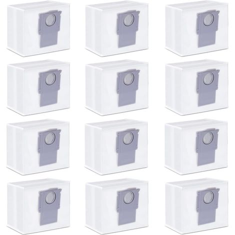 Pack de 12 sacs à poussière pour Roborock S8+ / S8 Pro Ultra / S7 MaxV Ultra / S7 Pro Ultra / Q7+ / Q7 Max+ / Q5+ station d'aspiration robot aspirateur, sac de remplacement grande capacité 3L accessoi (1/5)