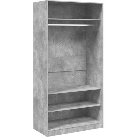 Maison Exclusive - Armadio Grigio Cemento 100x50x200 cm in Legno Multistrato