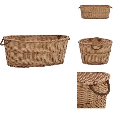 Panier à bois de chauffage poignées de transport 88x57x34 cm - Paniers À Bois - Panier À Bûches - Rangement Cheminée - Décoration Rustique - Panier Osier (1/5)